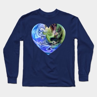 Planet Earth Love Heart Long Sleeve T-Shirt